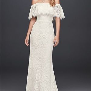 David’s Bridal off the shoulder wedding dress